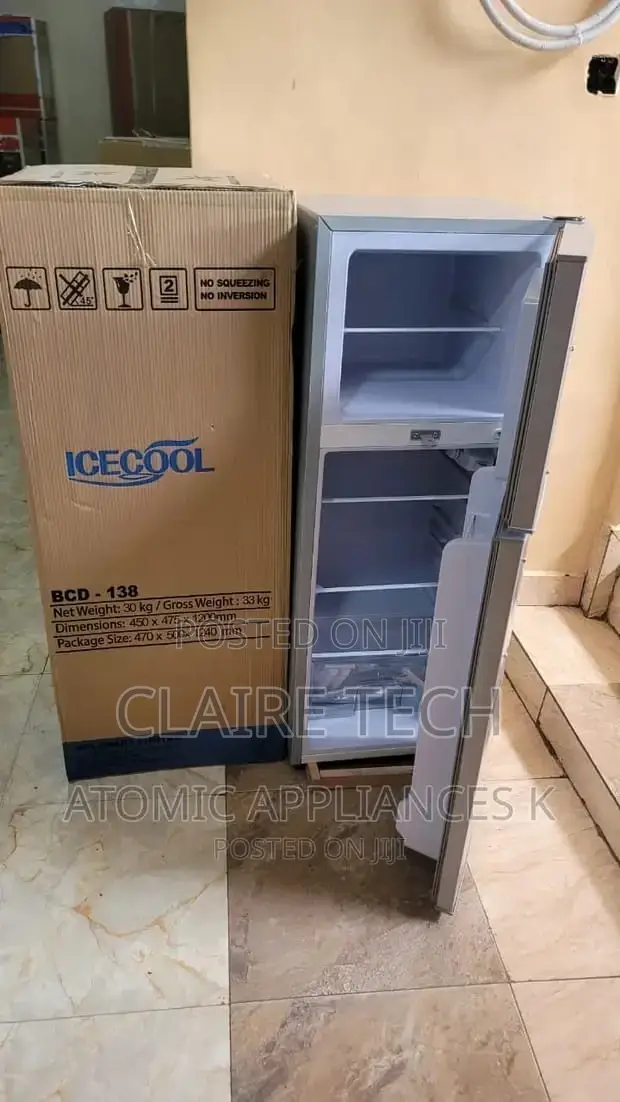 Refrigerator! Icecool 138l Double Door Refrigerator-Silver