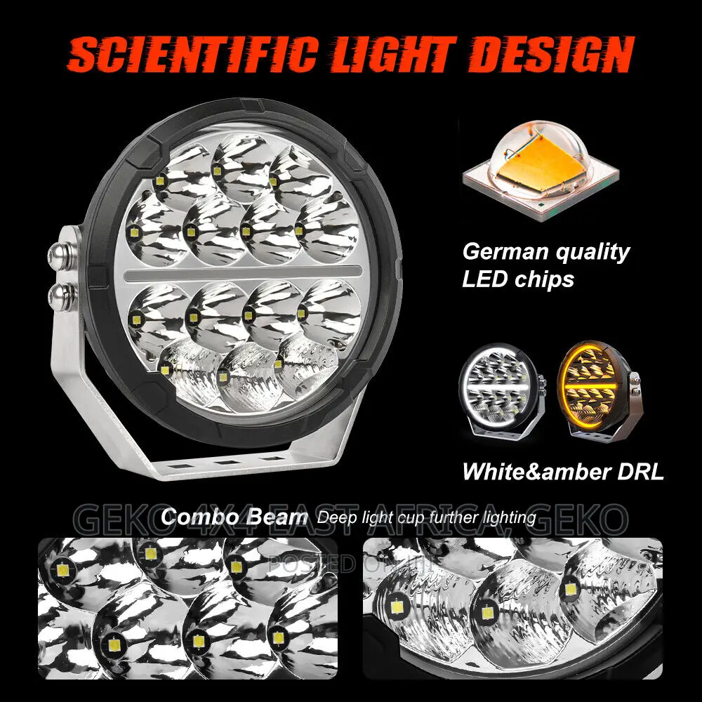 2024 4X4 Spotlights 6.5” 120W Pair, Dual Color DRL-D06
