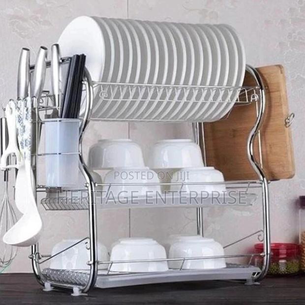 Dish Rack - 3 Tier - With Drain Board. - main view