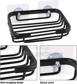 Metallic Soap Dish Single Layer Black Silver