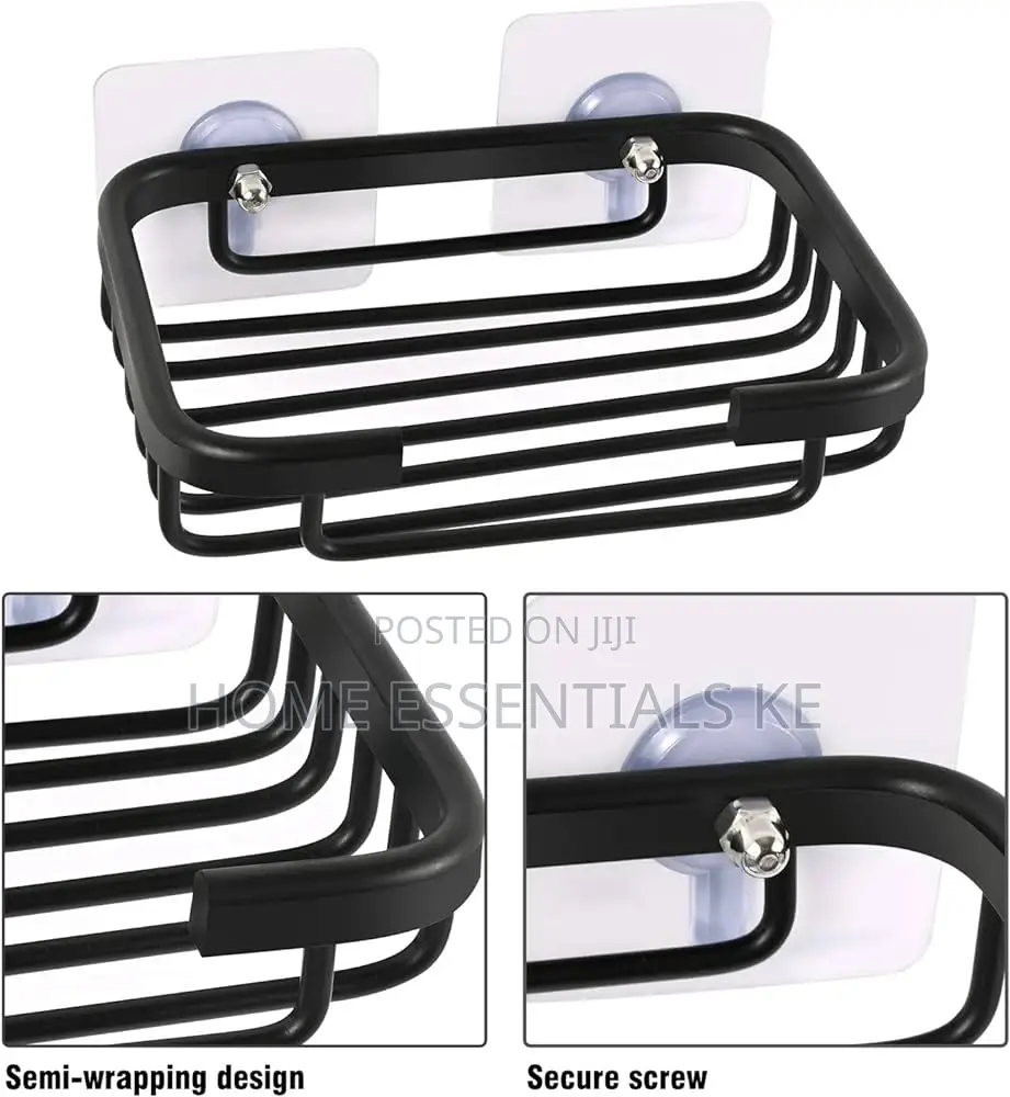Metallic Soap Dish Single Layer Black Silver