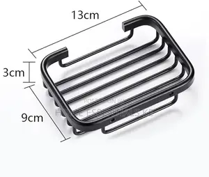 Metallic Soap Dish Single Layer Black Silver