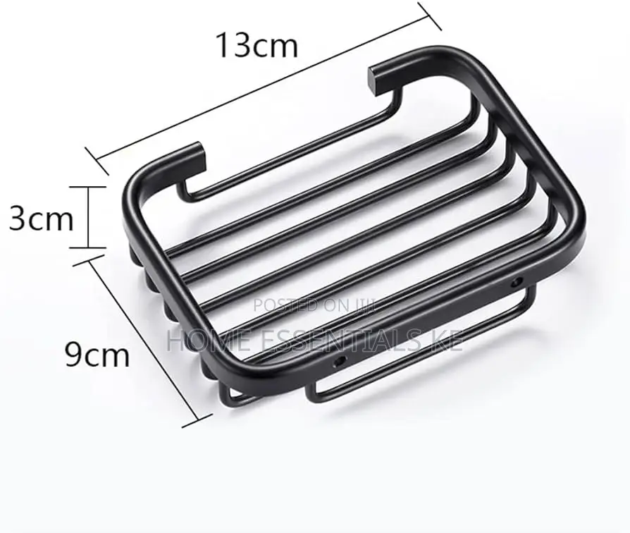 Metallic Soap Dish Single Layer Black Silver