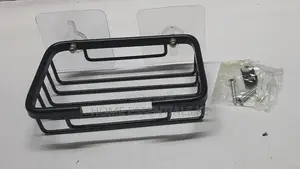 Metallic Soap Dish Single Layer Black Silver