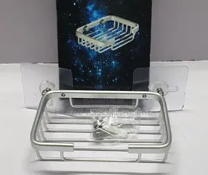 Metallic Soap Dish Single Layer Black Silver