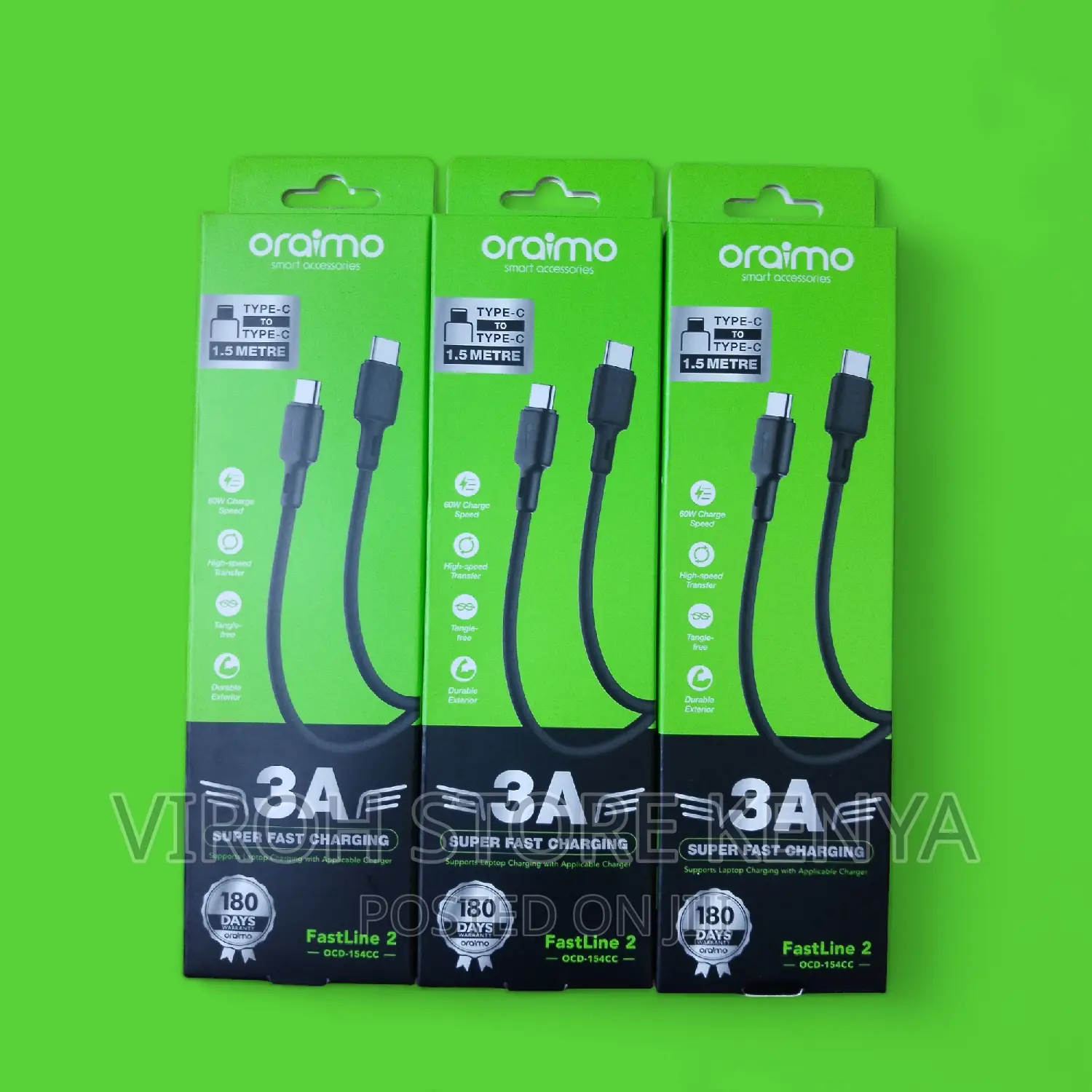 Oraimo C-C Cable Type C to Type C Charging Cable 1.5M 65watt