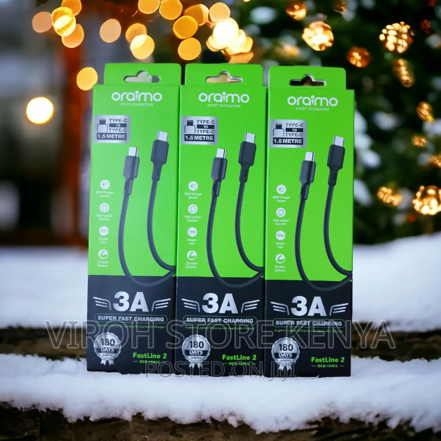 Oraimo C-C Cable Type C to Type C Charging Cable 1.5M 65watt