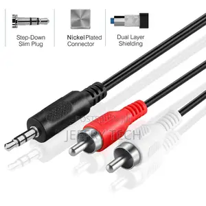 1M 3.5mm 1/8"Male Stereo Mini Jack TO 2RCA Stereo Phono Audi
