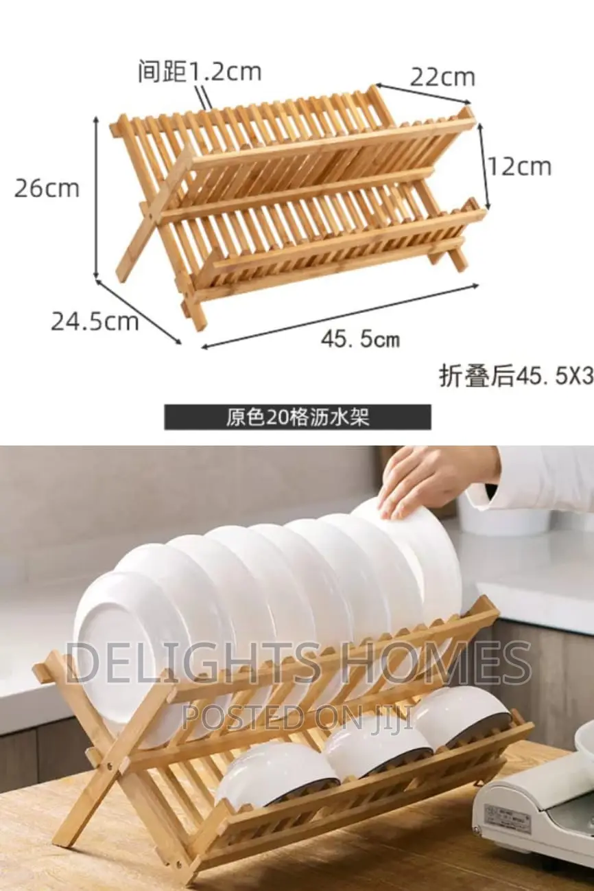 Foldable Bamboo Dish Rack