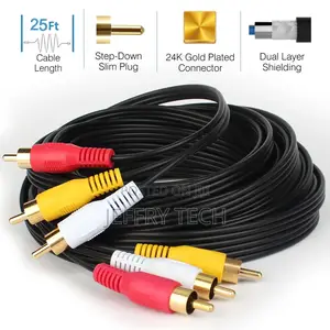 15M Cable Cord Wire Composite for HDTV DVD 3 RCA to 3 RCA Vi