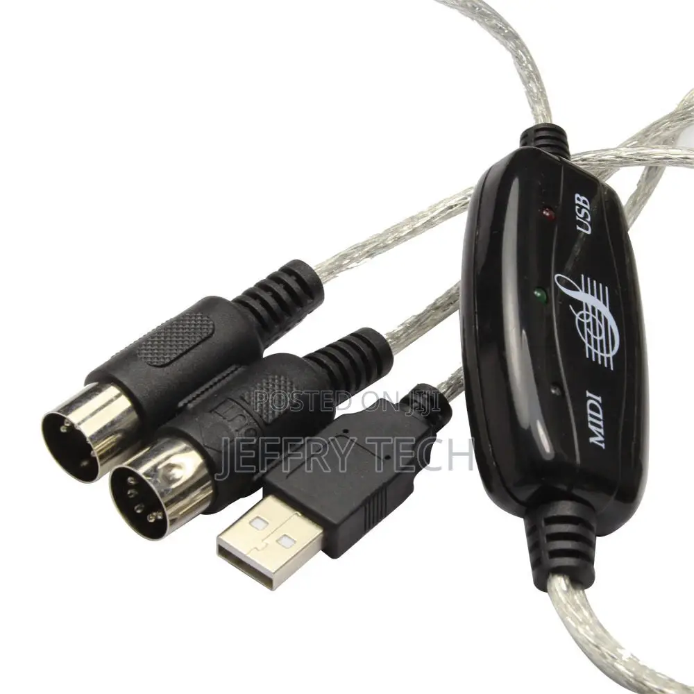 MIDI USB Interface Cable Line Converter PC to Music Keyboard