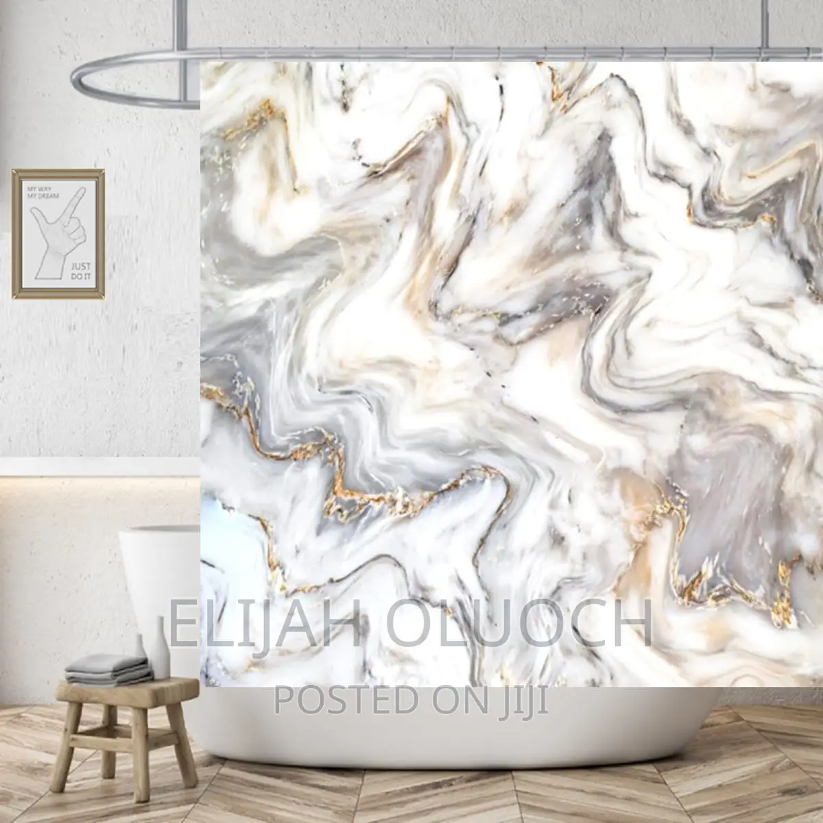 Water Proof 12 Hook 180*80cm Shower Curtain