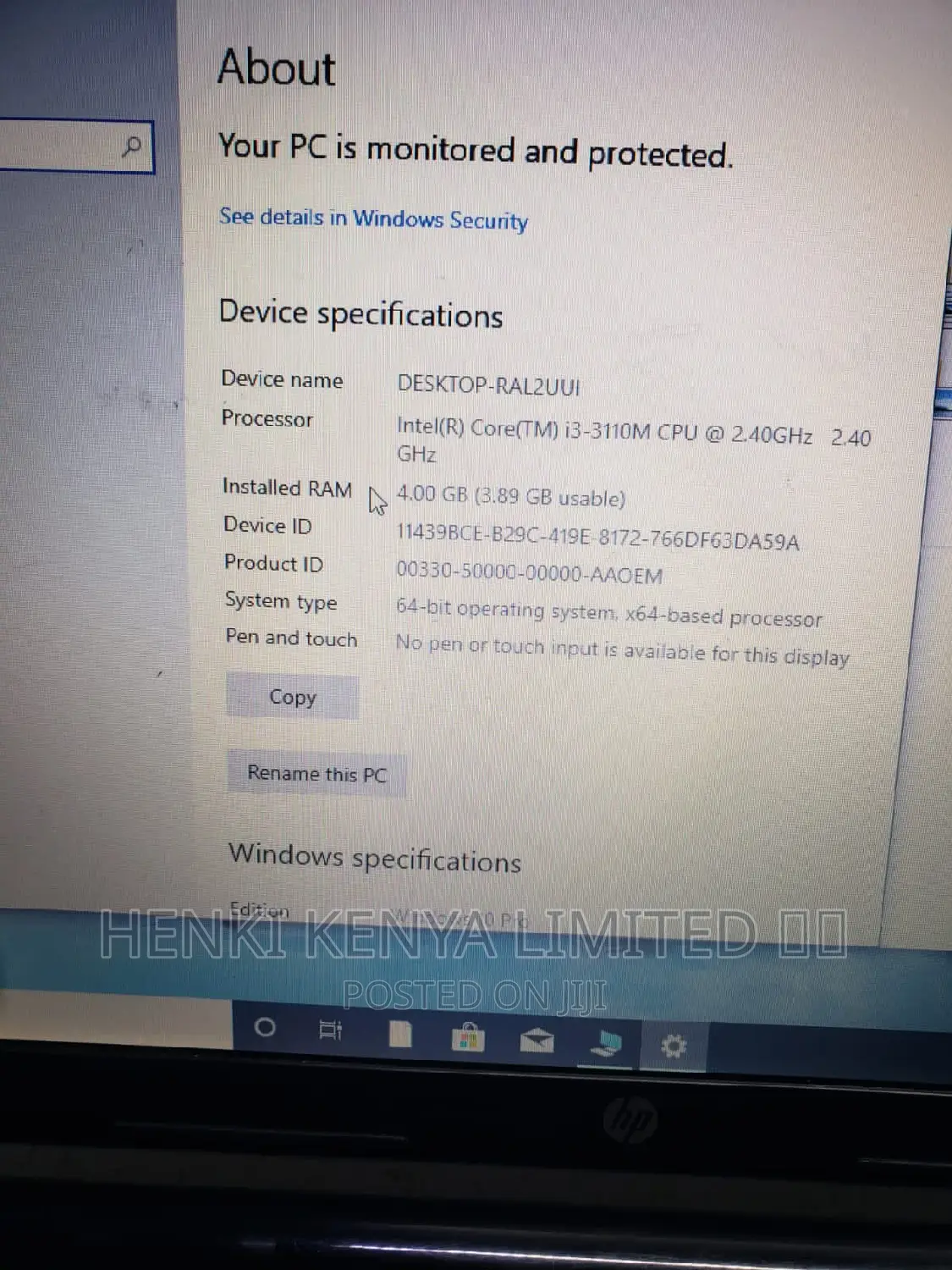 Laptop HP 240 G4 4GB Intel Core I3 HDD 500GB