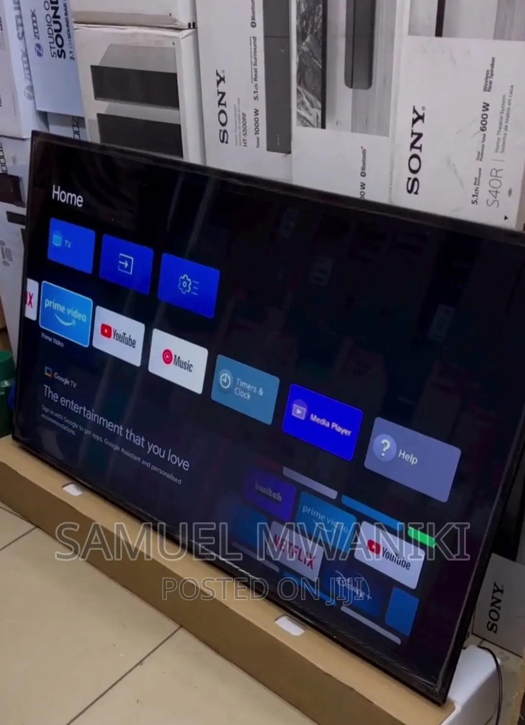 Sony 65" Uhd With HDR Smart Tv (Google Tv) New