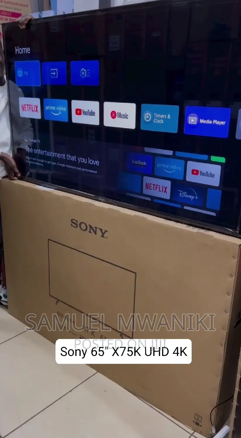 Sony 65" Uhd With HDR Smart Tv (Google Tv) New