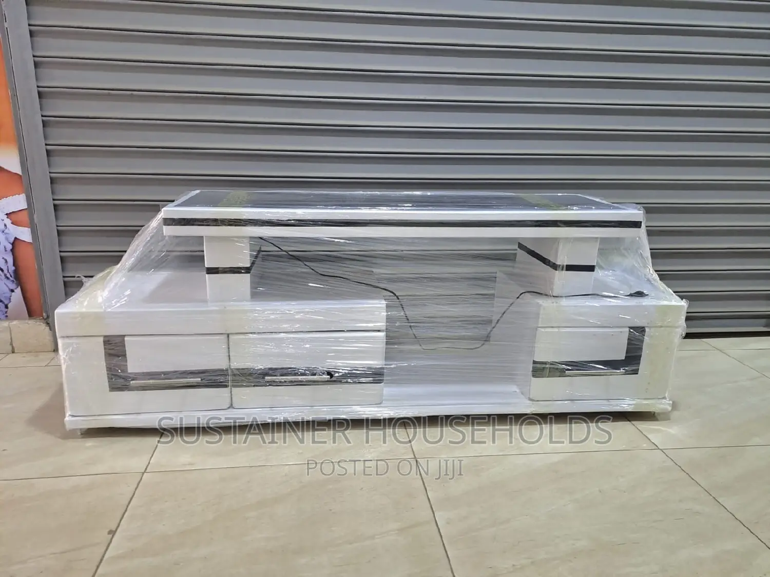 TV Stand With LED Fitted Lights,It Has Drawers