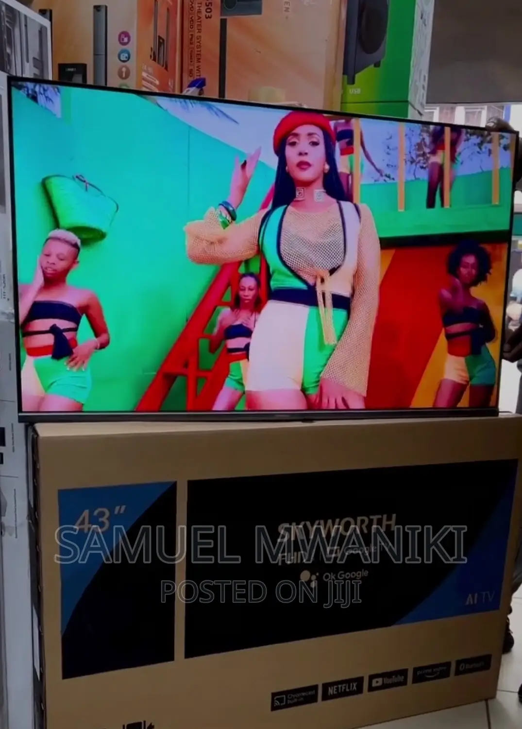 Skyworth 43" FHD Frameless Google Tv,Netflix,Google Assitant