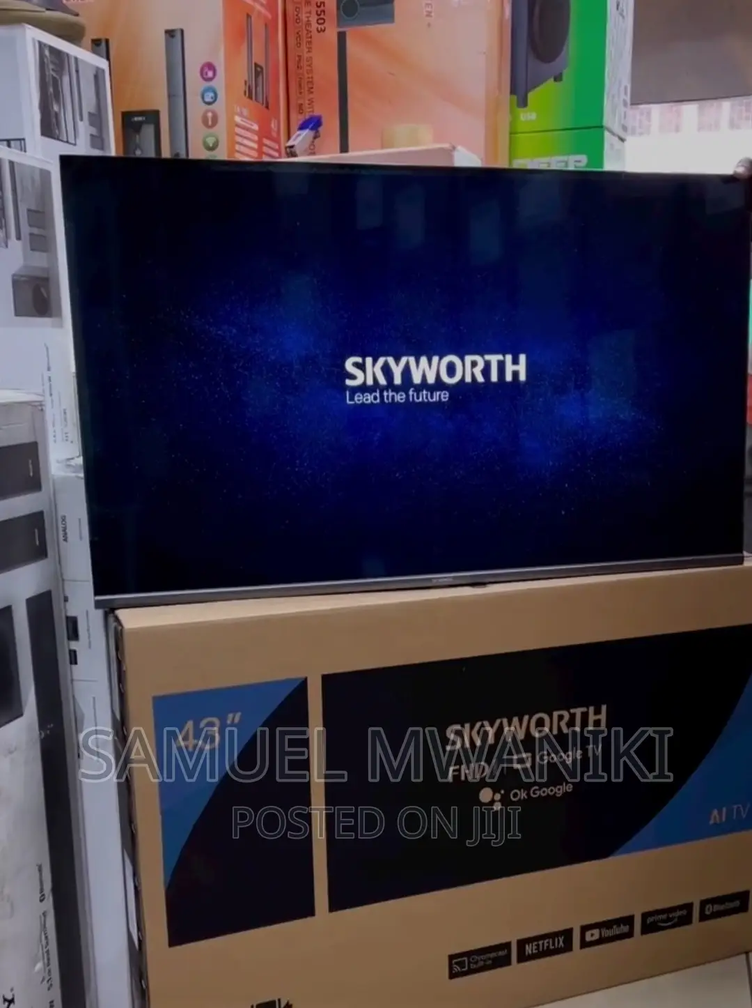 Skyworth 43" FHD Frameless Google Tv,Netflix,Google Assitant