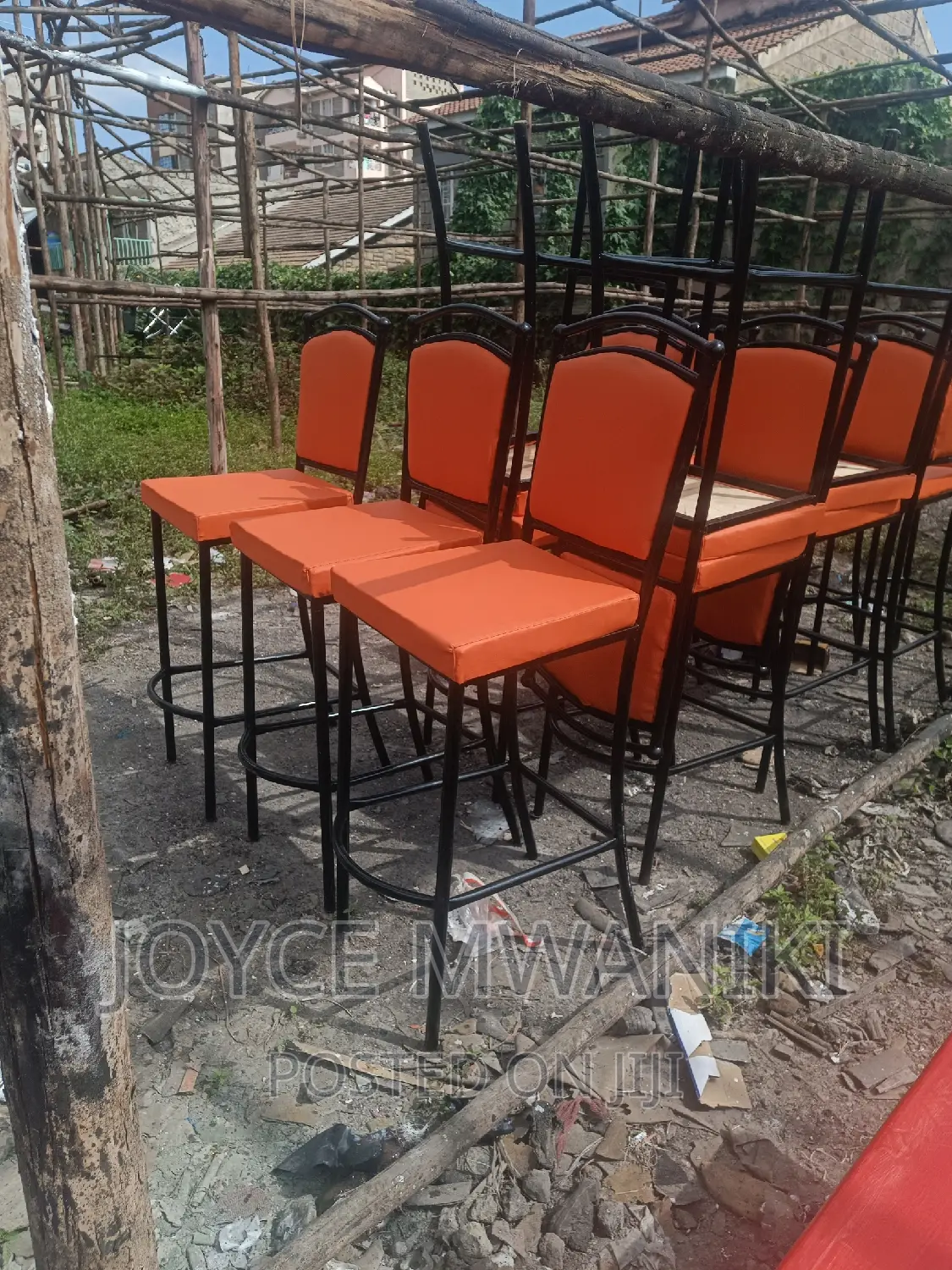Highstool Balls Chairs, Orange and Black.