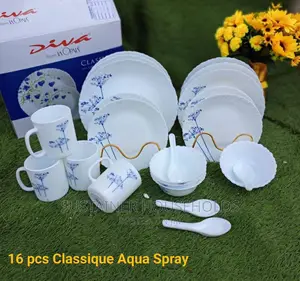 16pcs Classique Aqua Spray Dinner Sets