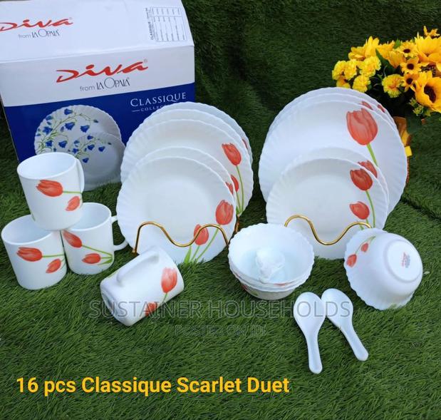 16pcs Classique Scarlet Duet Dinner Sets