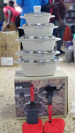 MGC Co.SQUARE CREAM WHITE Granite Cookware Sufuria Set