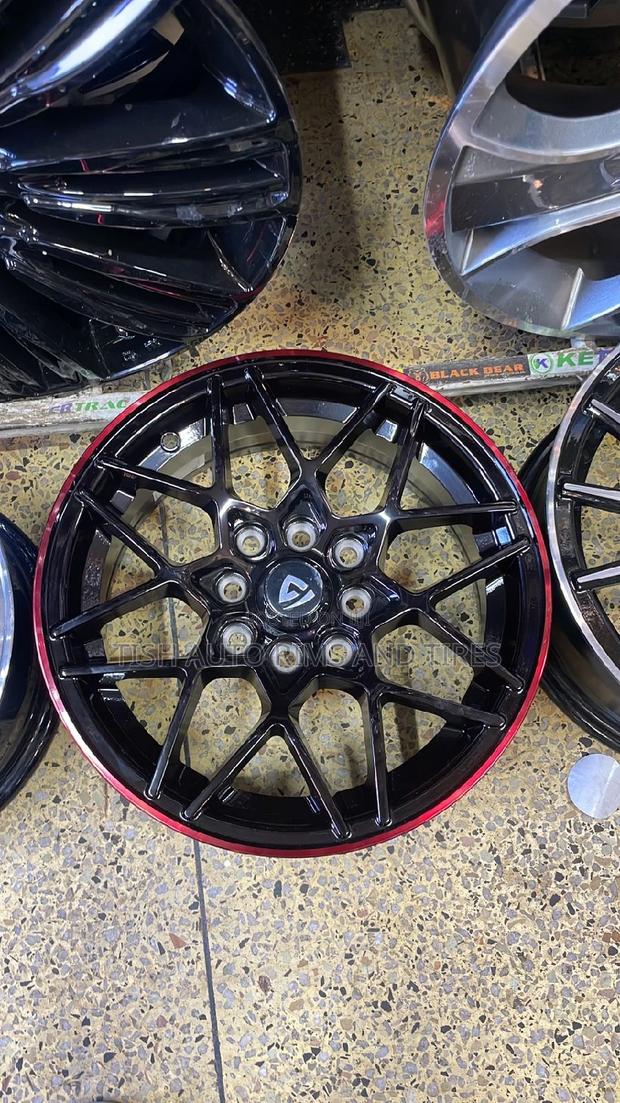 Universal Black Red 14 Inch Rims Set