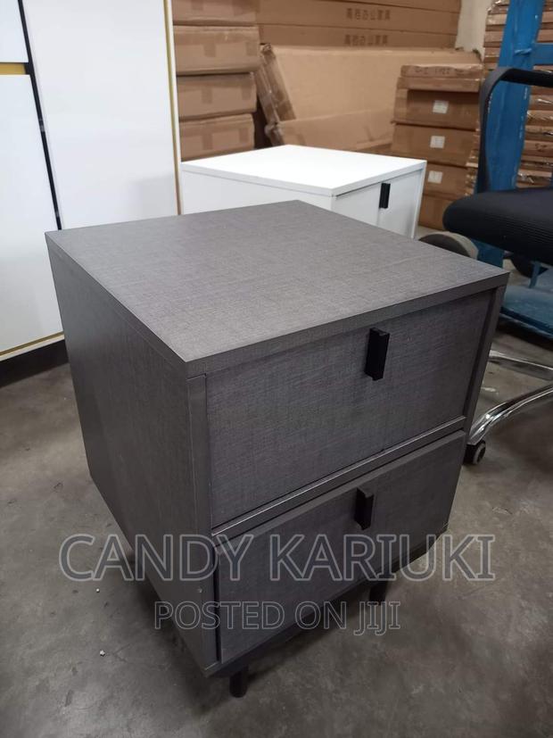 Elegant Grey Bedside Drawers - main view