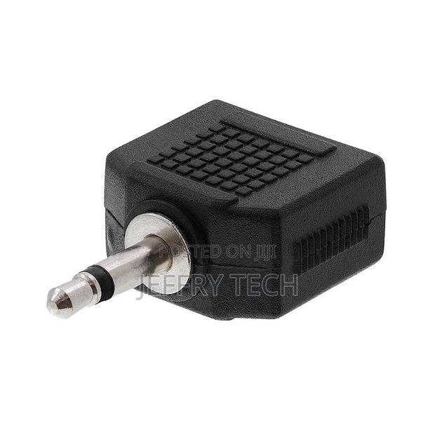 3.5mm Male Plug To 2x3.5mm Female Jack Adapter 1/8'' AUX Mon