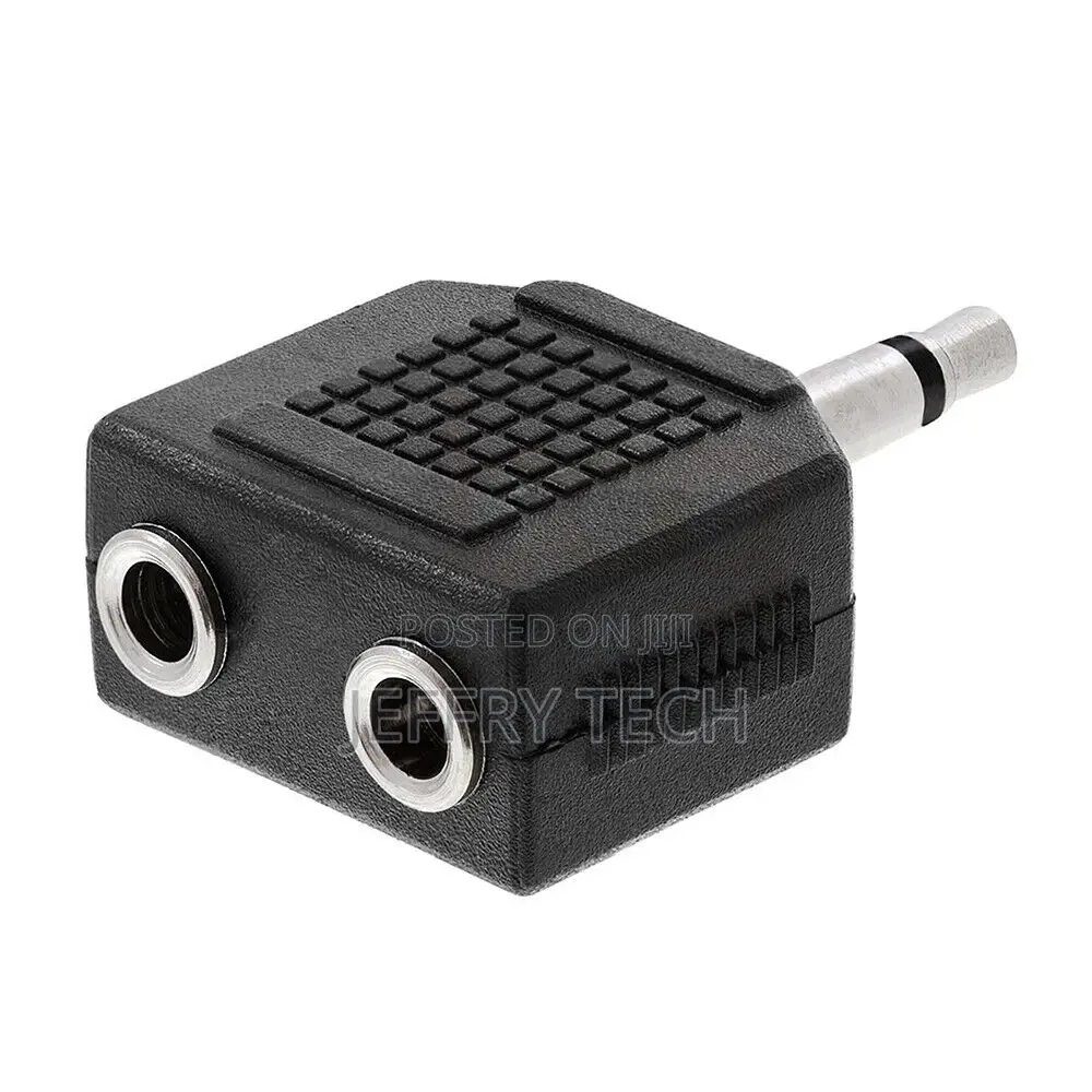 3.5mm Male Plug To 2x3.5mm Female Jack Adapter 1/8'' AUX Mon