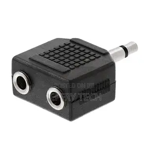 3.5mm Male Plug To 2x3.5mm Female Jack Adapter 1/8'' AUX Mon