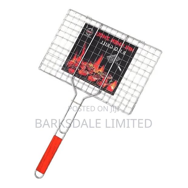 Stainless Steel LARGE BBQ Grill Basket Mesh Foldable Wire - thumbnail 2
