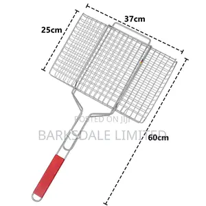 Stainless Steel LARGE BBQ Grill Basket Mesh Foldable Wire