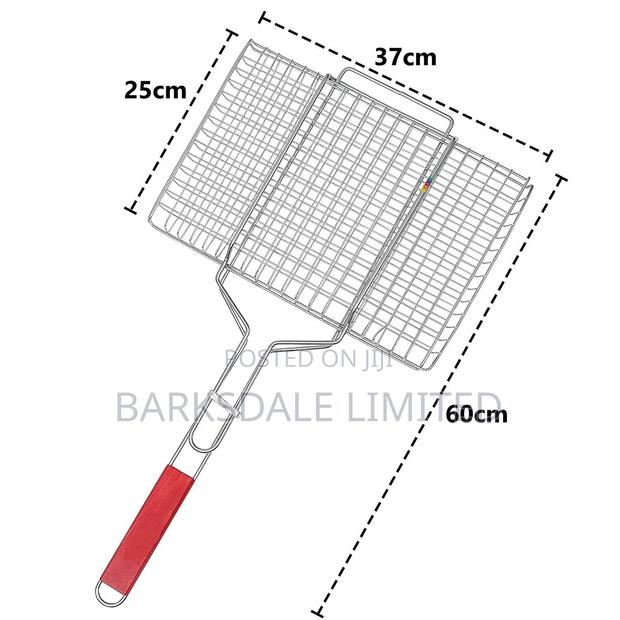 Stainless Steel LARGE BBQ Grill Basket Mesh Foldable Wire