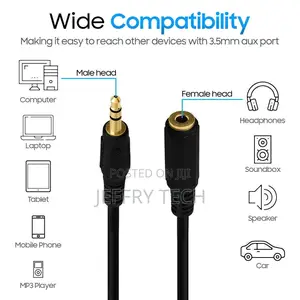 1.5m 3.5mm Stereo Audio Cable 1/8" Male to Female Extension