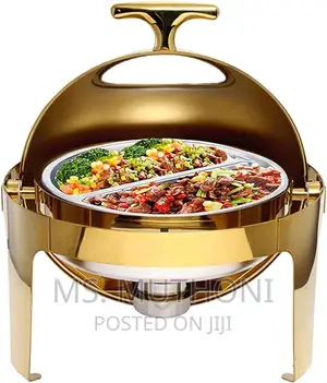 6L Executive Classy Heavy, Golden Round Roll Top Chaffing