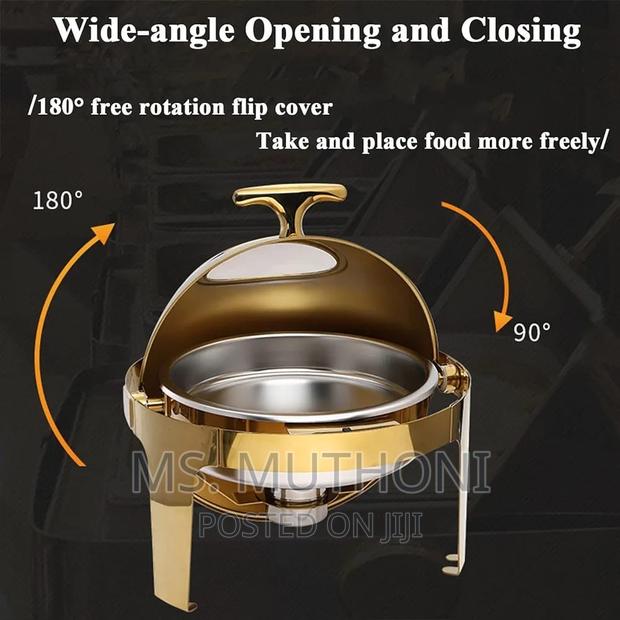 6L Executive Classy Heavy, Golden Round Roll Top Chaffing - thumbnail 4