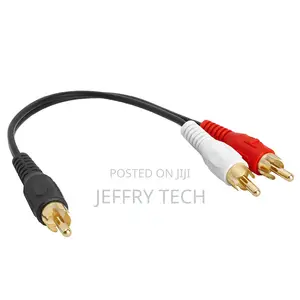 RCA Male Plug to 2x RCA Male Plug Adapter Y-Cable Y Splitter