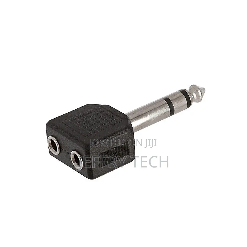 6.35mm Stereo Male Plug to 2x3.5mm Mono Jack Adapter Audio Y