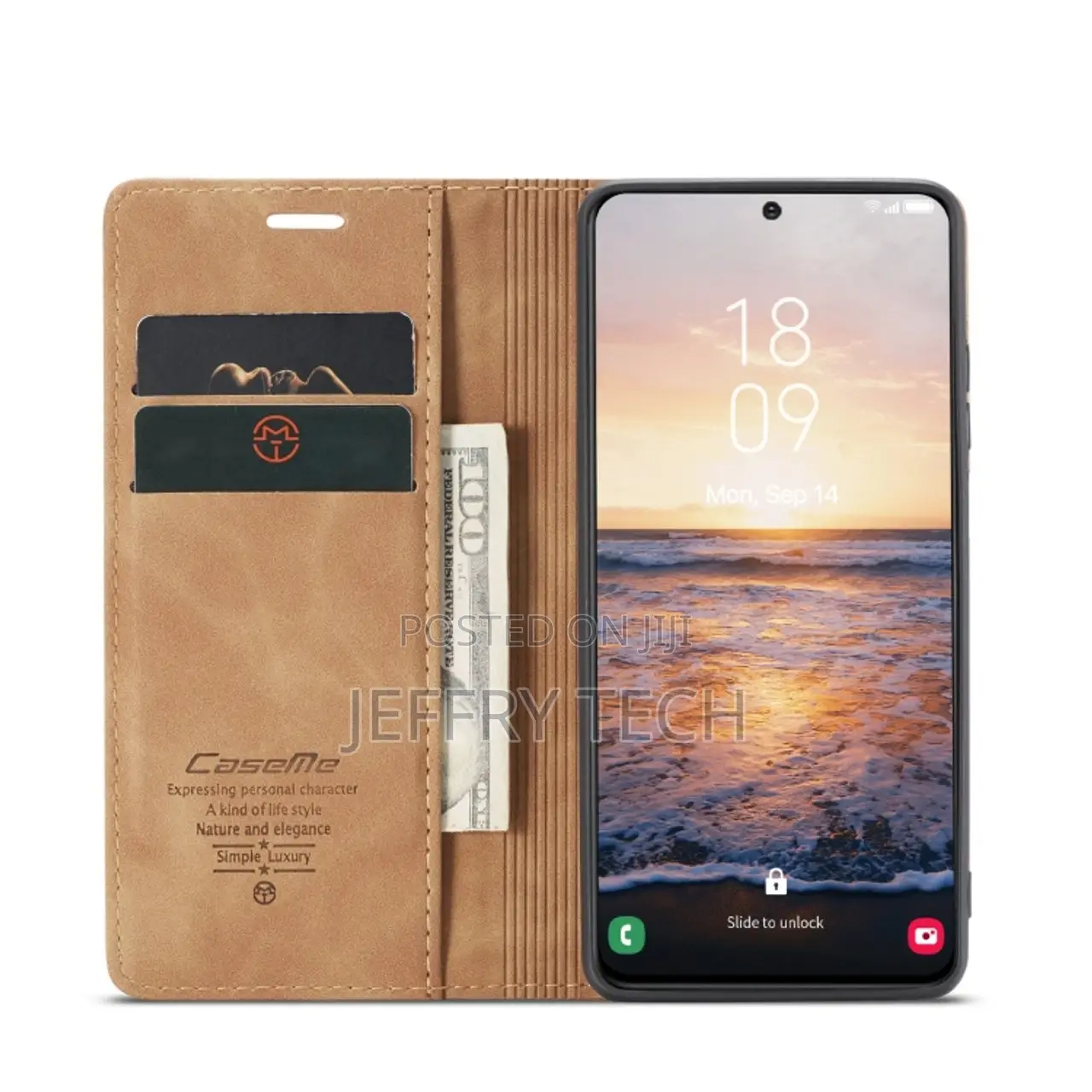 Samsung Galaxy S23+ Flip Leather Phone Case - Brown