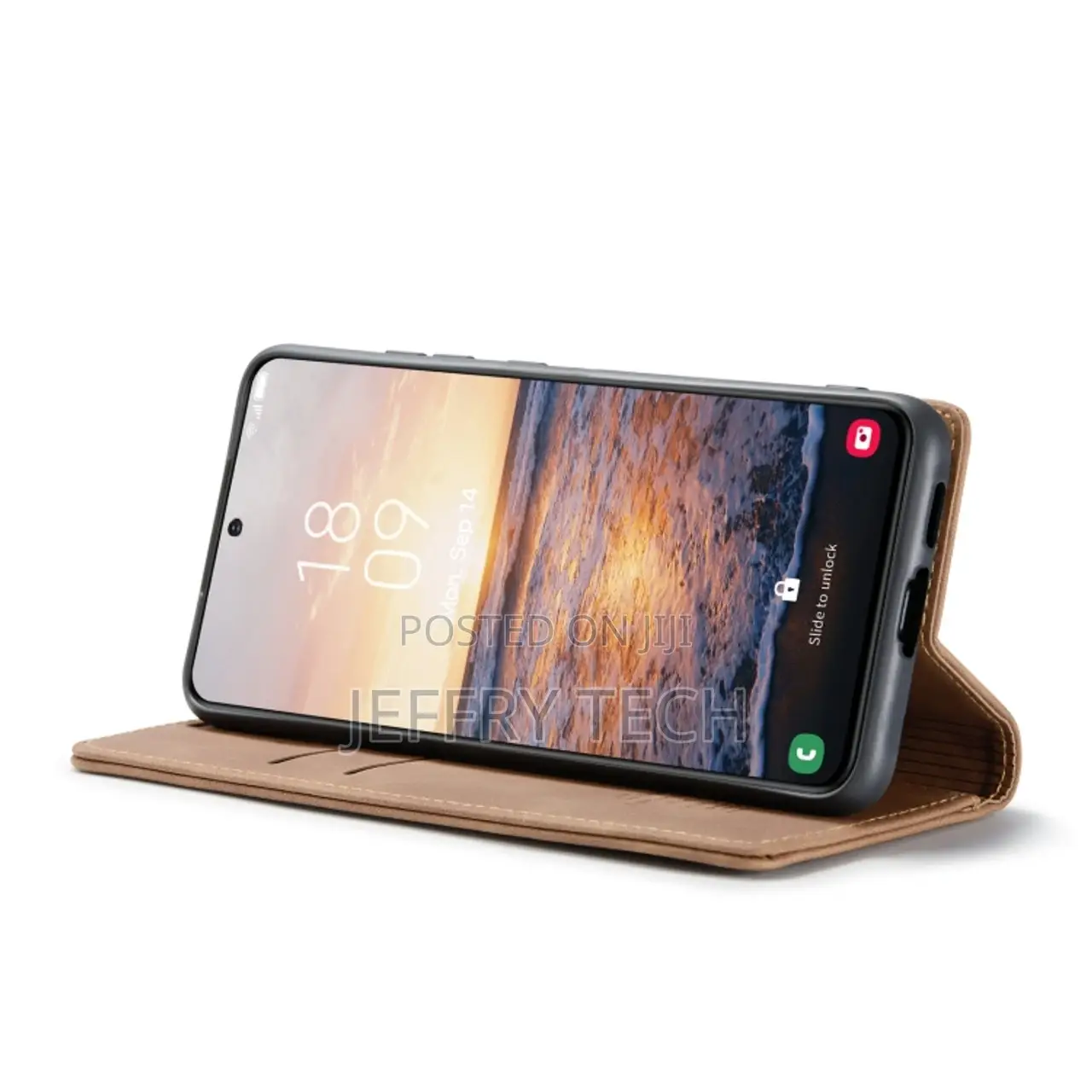 Samsung Galaxy S23+ Flip Leather Phone Case - Brown