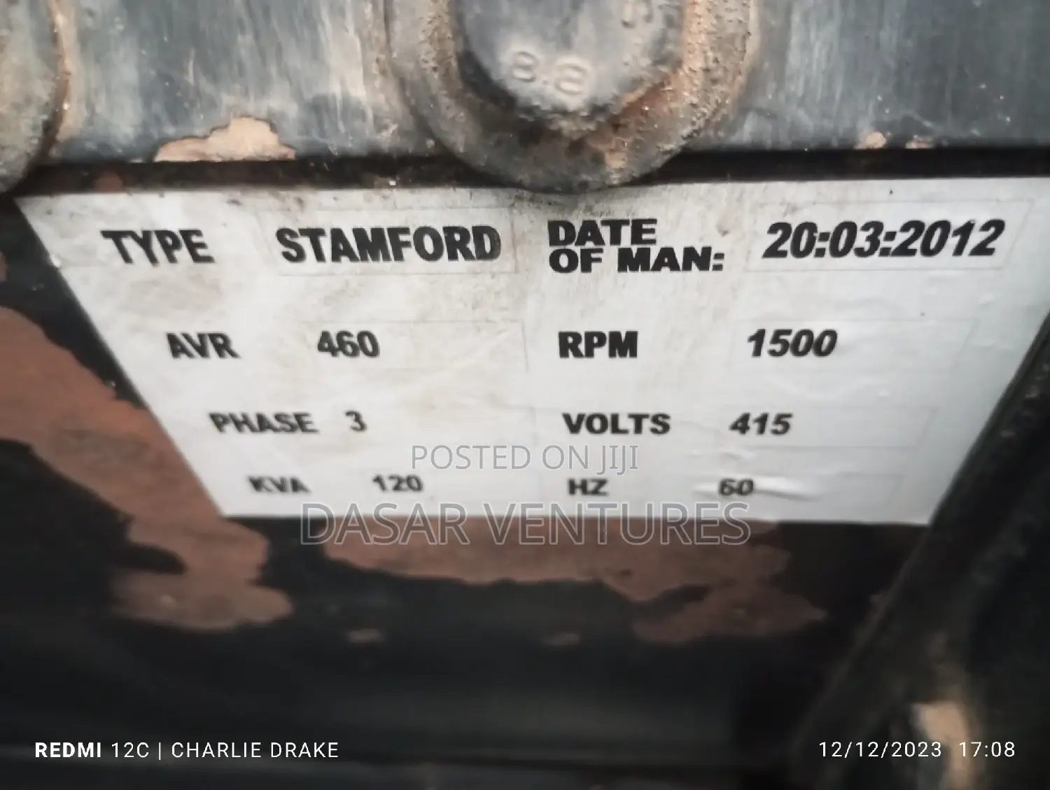 Generator 120kva Perkins Ex Uk