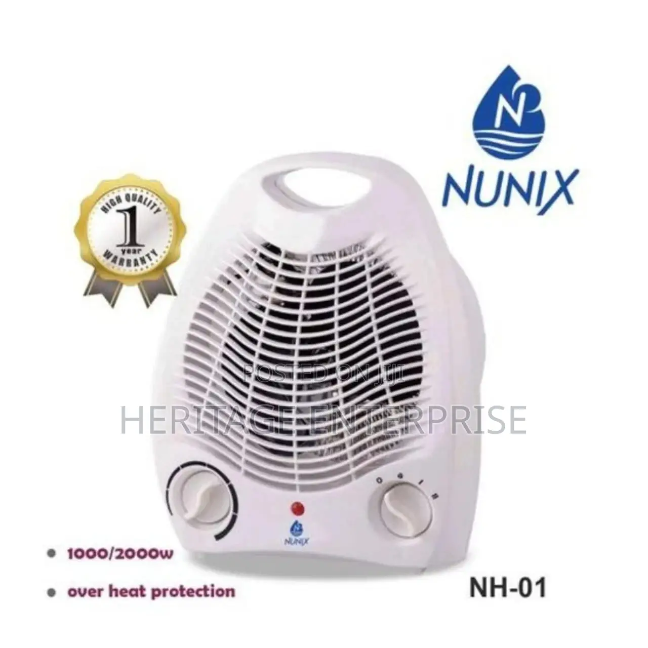 Fan,Nunix Portable Room Fan Heater With Two Heat