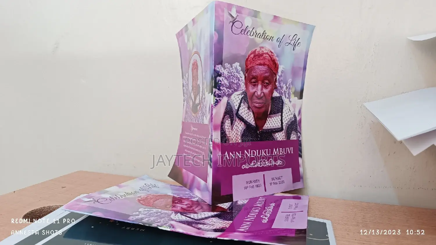 Eulogies Design, Printing and Portraits
