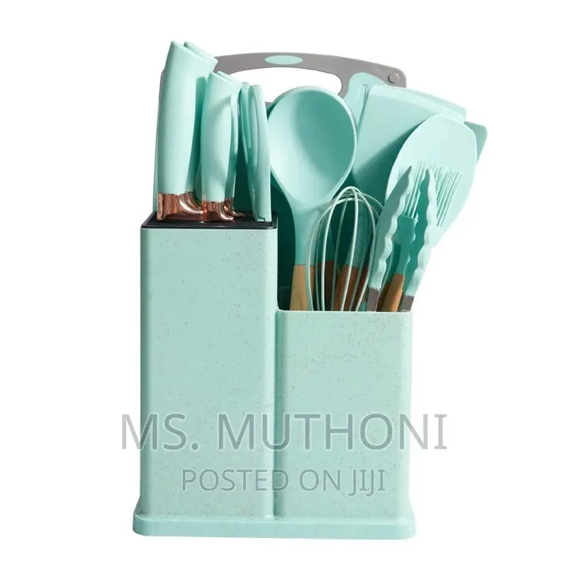 19pcs Set of Silicon Spoons ,Chopping Board ,Knife Set