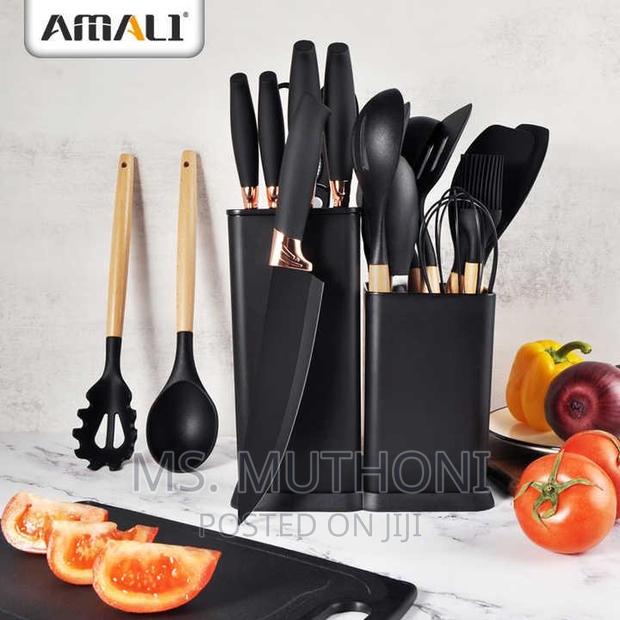 19pcs Set of Silicon Spoons ,Chopping Board ,Knife Set - main view