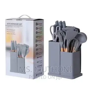 19pcs Set of Silicon Spoons ,Chopping Board ,Knife Set