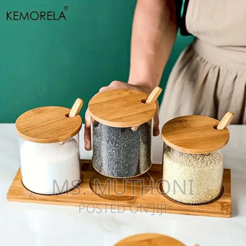 Glass Spice Jar 3in1 With Spoon