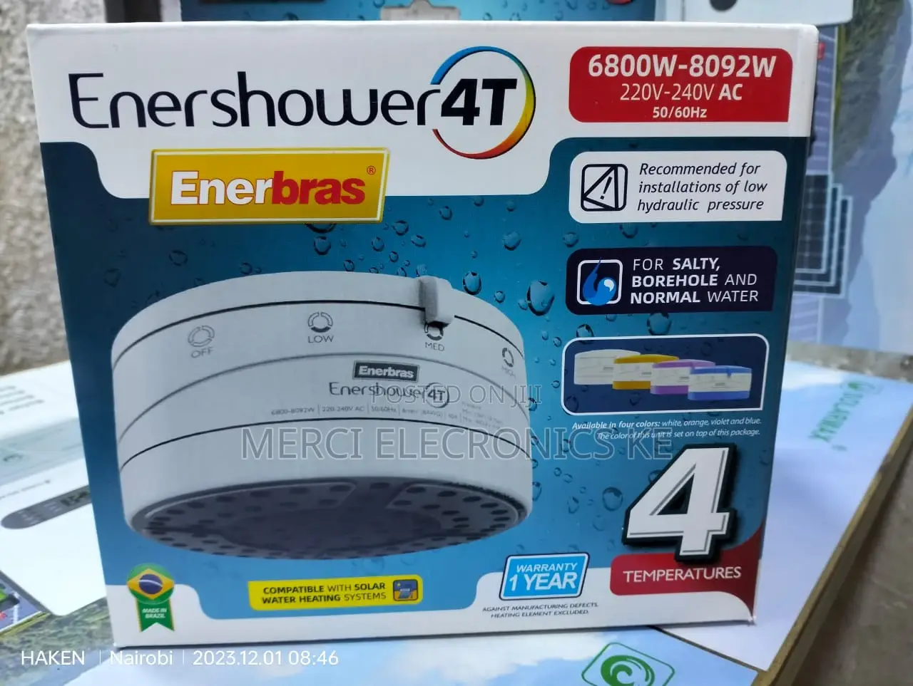 Enerbras Enershower 4T Instant Shower