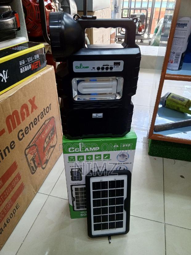Solar Lighting System With Dual Solar Panel, 3 Bulbs, - main view